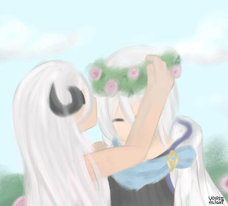 drawing of Kei and Noa